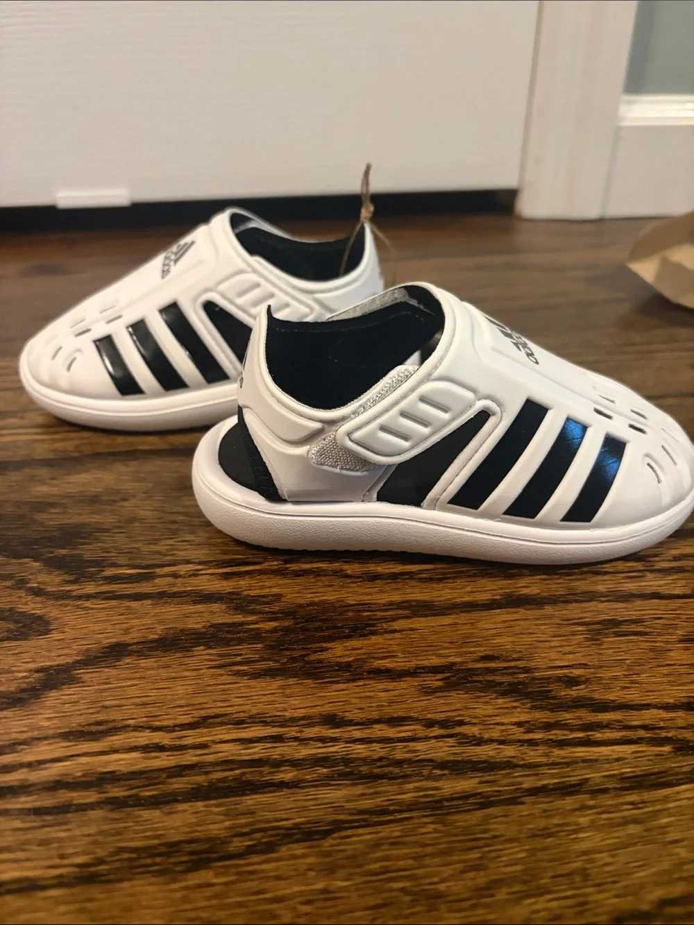 adidas Kids White and Black Water Sandals